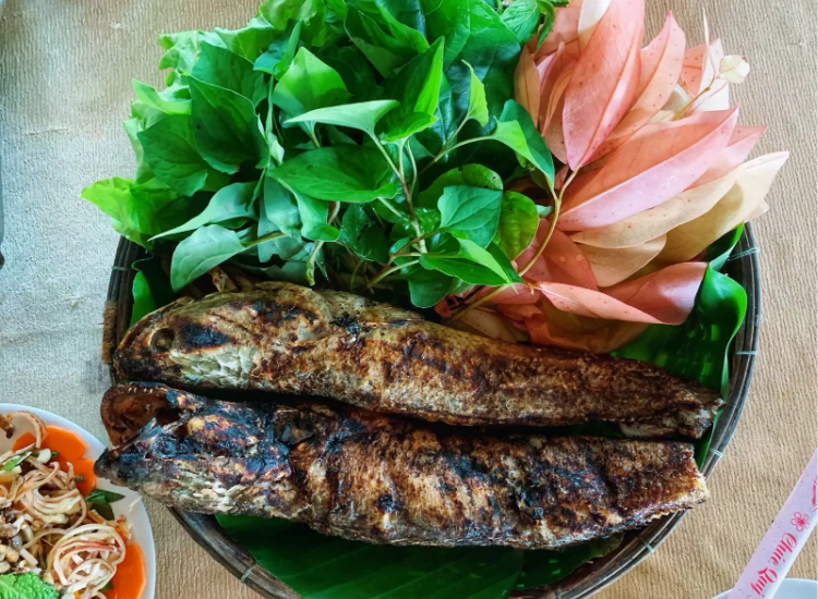 Món cá lóc nướng trui đặc sản miền Tây thưởng thức khi du lịch rừng U Minh Hạ